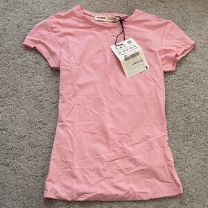Pull&Bear Light Pink Short Sleeve Crew Tee